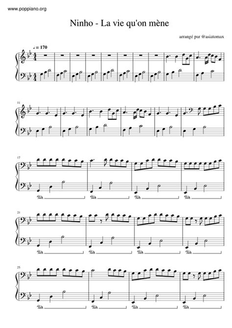 Ninho La Vie Qu On Mene Piano Ninho - La vie qu'on mène Sheet music for Piano (Solo) | Musescore.com